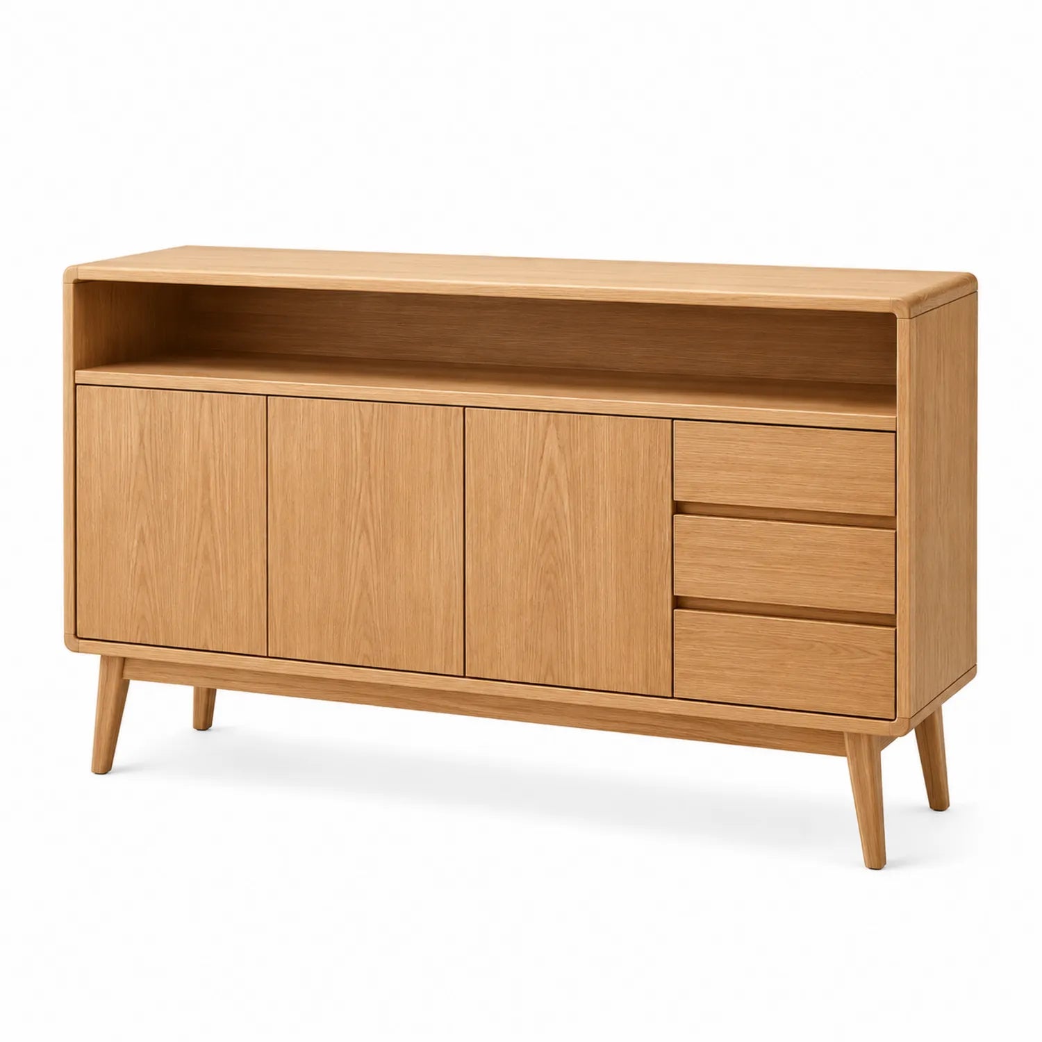 Credenza in Legno di Rovere con 3 Ante e 3 Cassetti