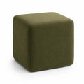 Poggiapiedi Cubo in Velluto Verde 40x40x40 cm