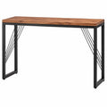 Scrivania in Legno Massello e Metallo Nero 120x45x75 cm