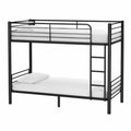 Letto a castello in metallo nero con materassi 200x90 cm
