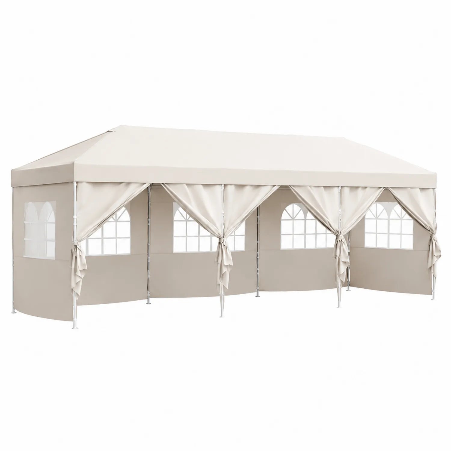 Gazebo in Metallo e Poliestere Crema 6x3 m