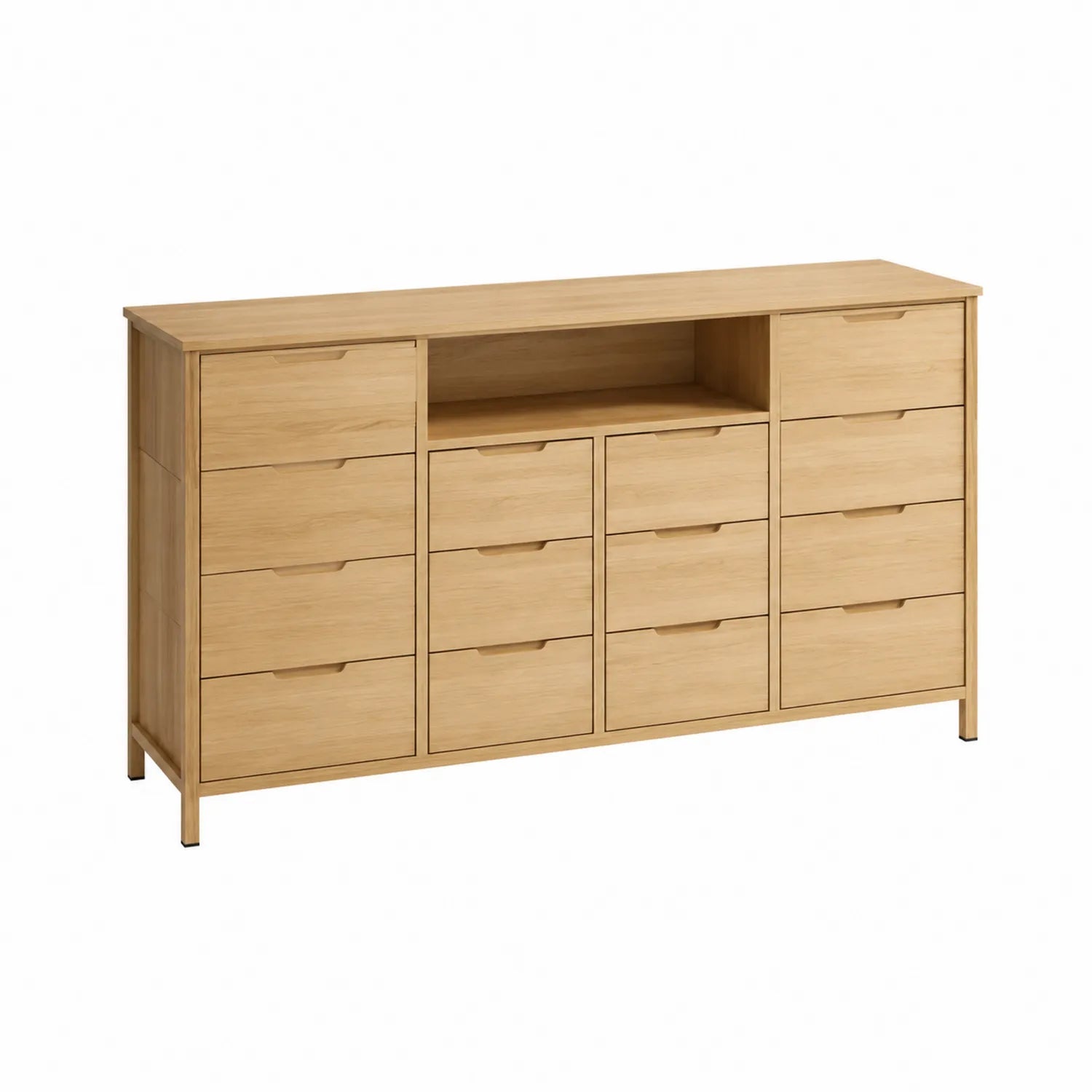 Cassettiera in Legno di Rovere con 12 Cassetti 160x40x85 cm