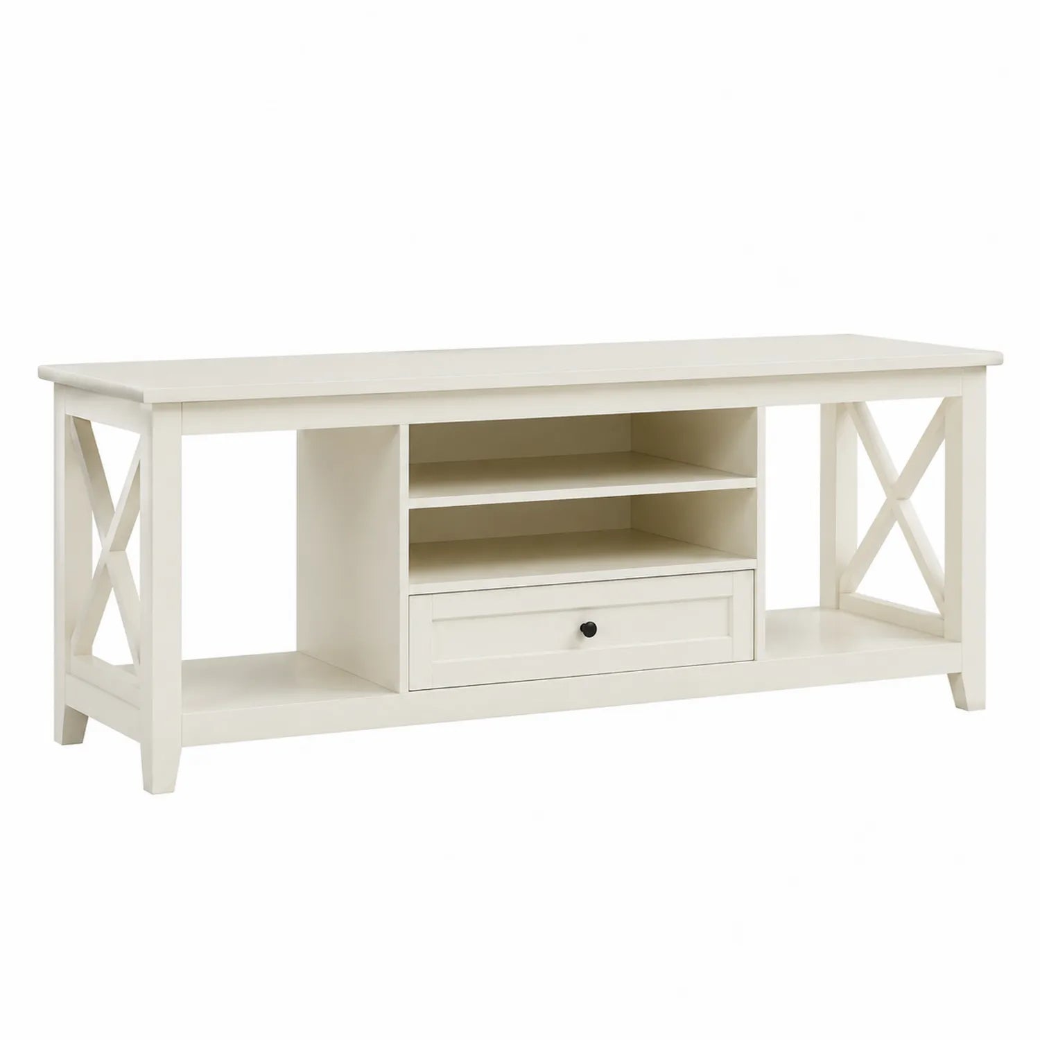 Mobile TV in legno MDF con mensole e cassetto 120x40x50 cm