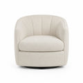 Poltrona girevole in tessuto boucl¨¦ beige