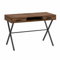 Scrivania in legno MDF con gambe in metallo 120x60x75 cm Marrone