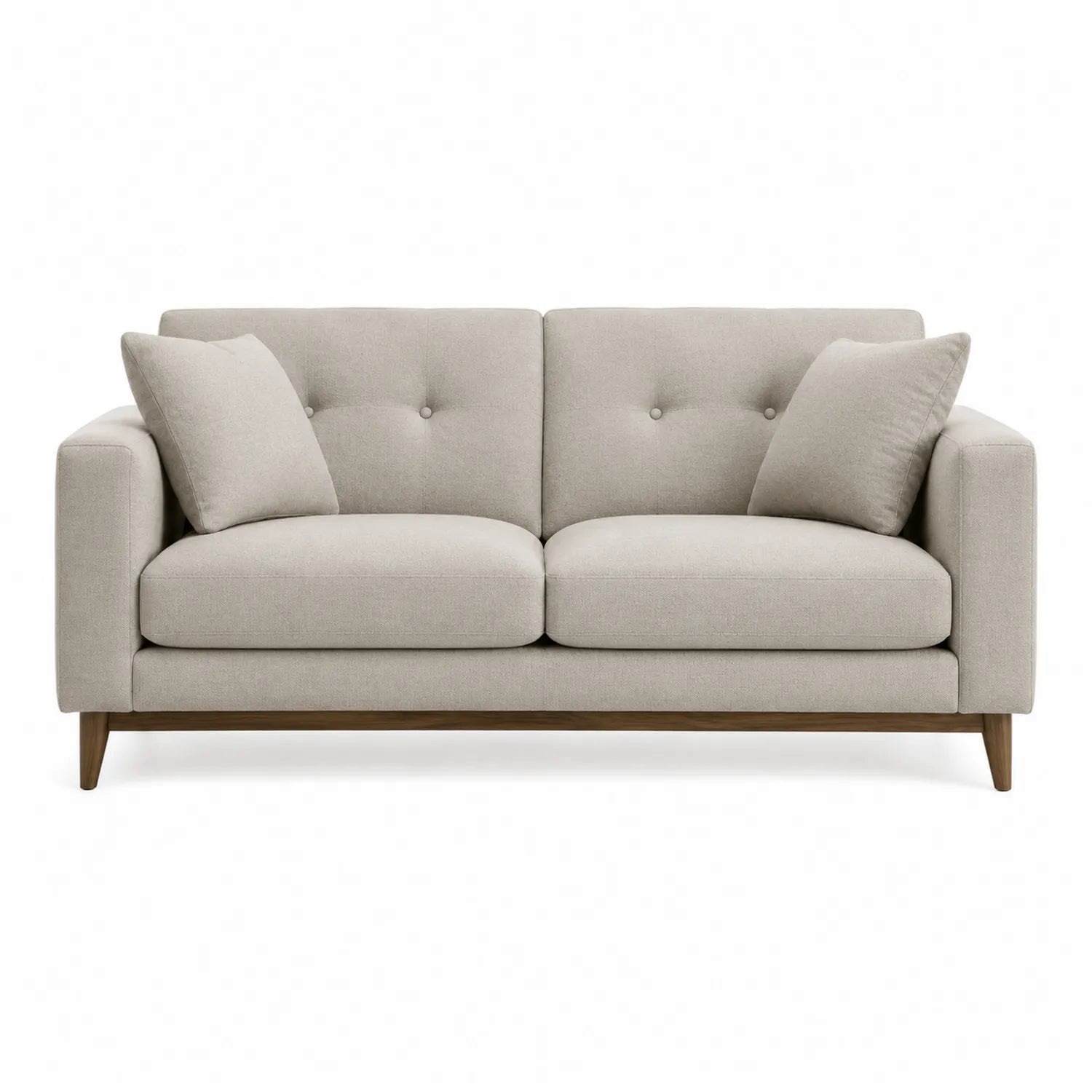 Divano in lino beige con cuscini
