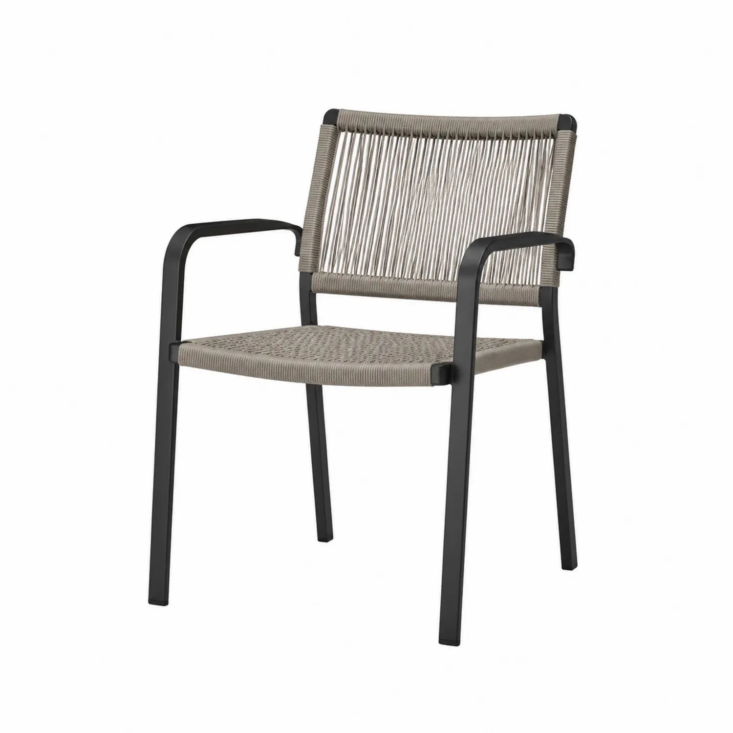 Sedia da esterno in metallo e tessuto beige