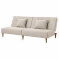 Divano letto modulare in tessuto beige con cuscini