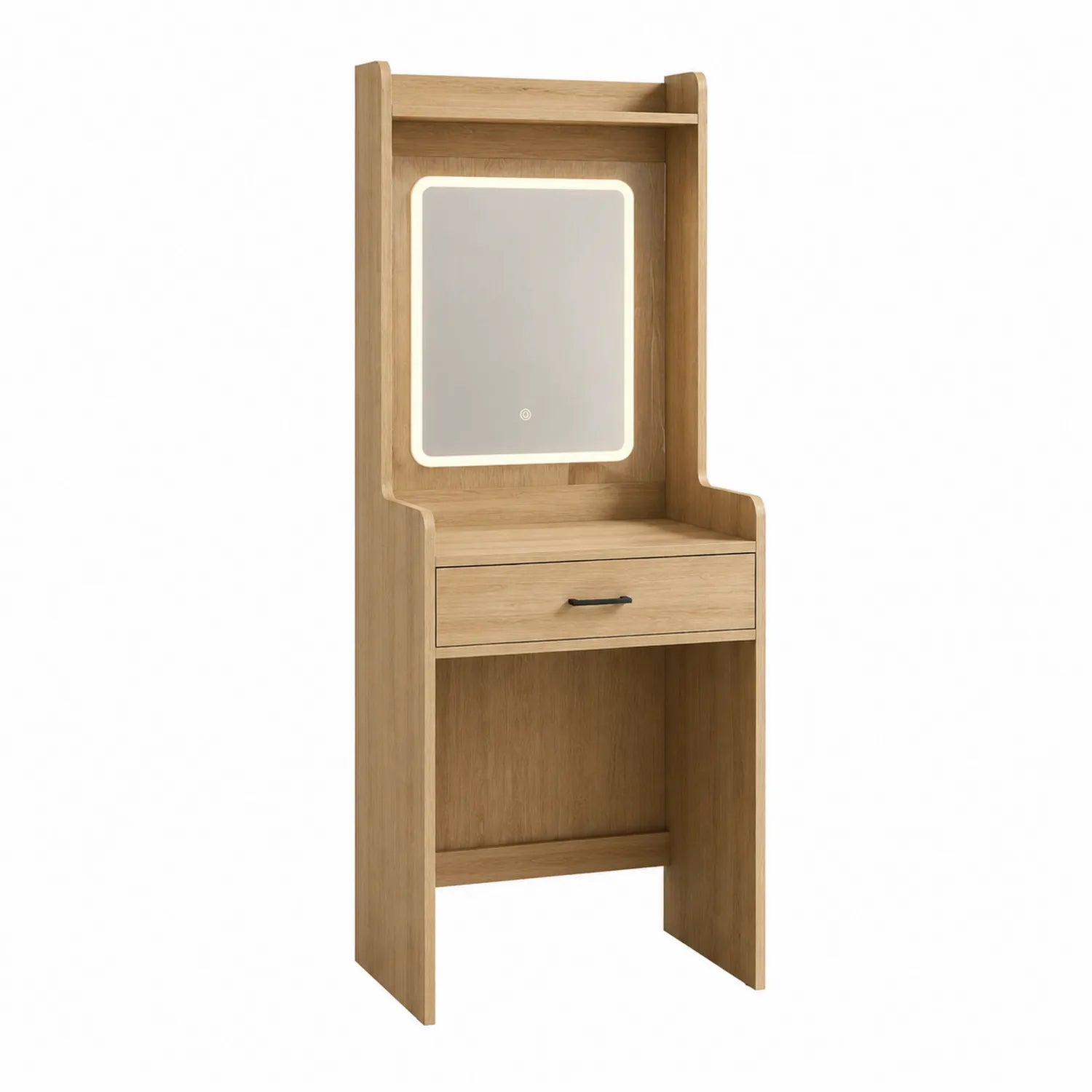 Toletta in legno con specchio LED