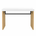 Scrivania in legno e metallo bianco e rovere 120x60x75 cm