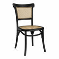 Sedia in legno massello con seduta in rattan