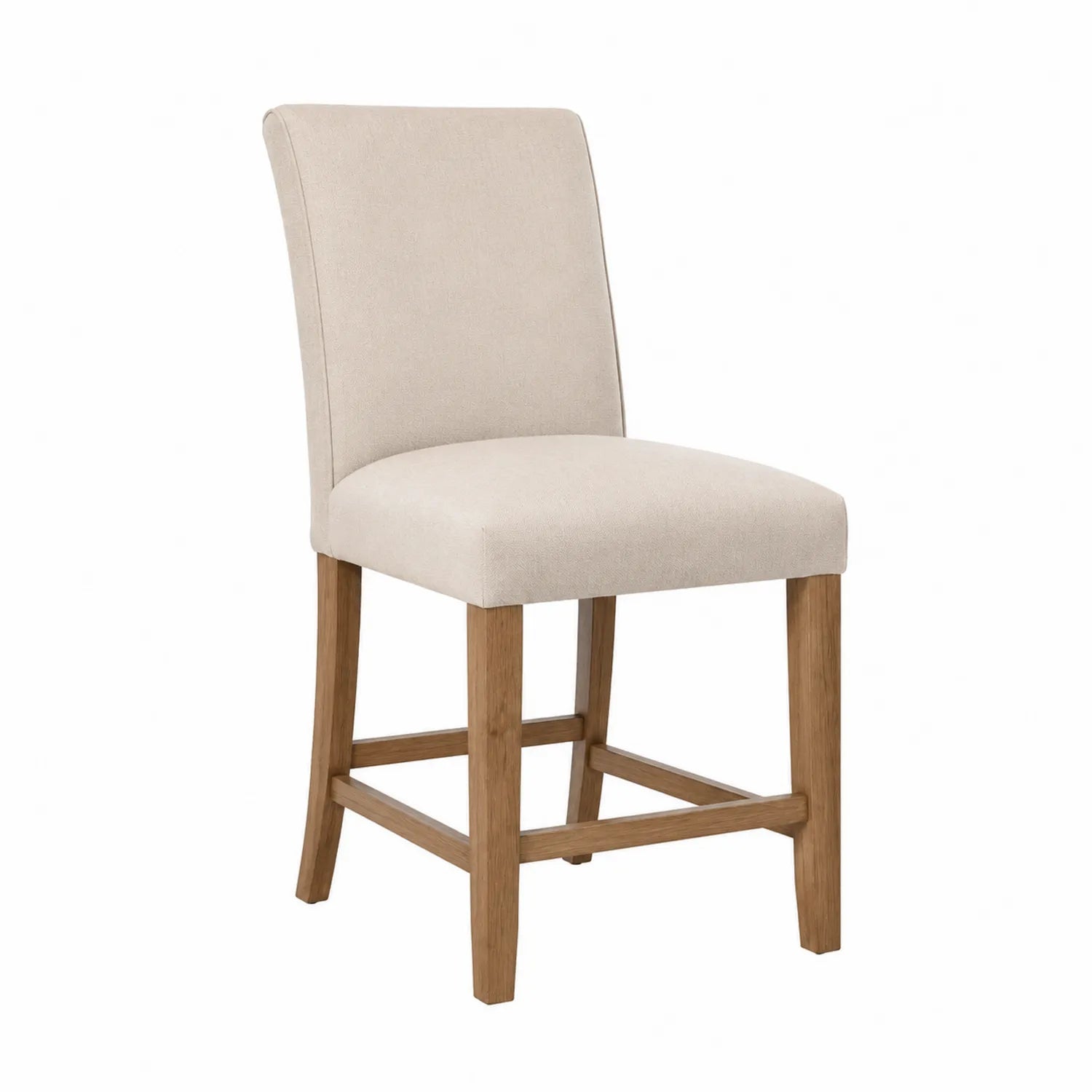 Sedia da Pranzo in Legno e Tessuto Beige