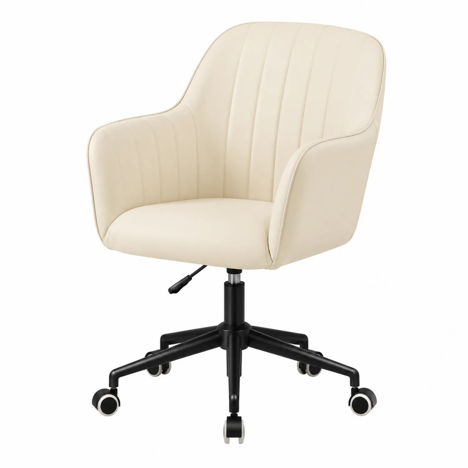 Sedia da ufficio regolabile in pelle sintetica Beige