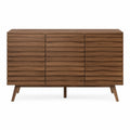 Credenza in Legno Massello con Superficie Verniciata Marrone 120x40x80 cm